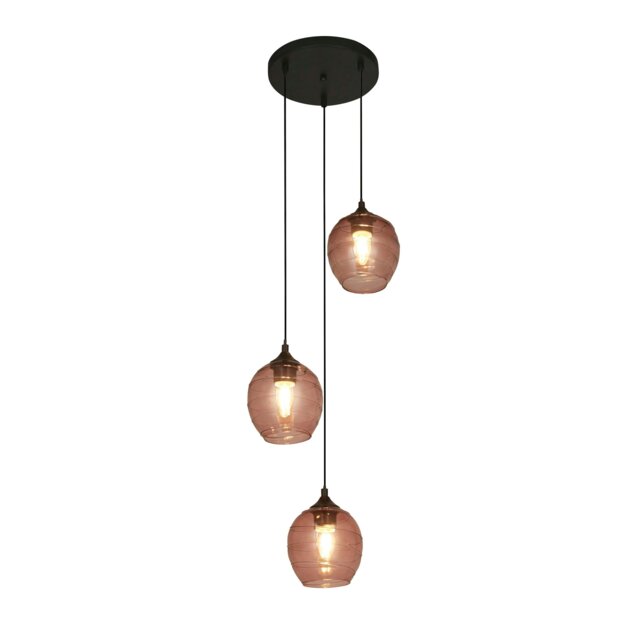PINK GLASS TRIPOD FLOOR LAMP