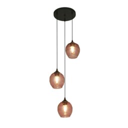 PINK GLASS TRIPOD FLOOR LAMP