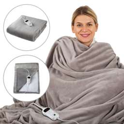 Sensio Home Luxury Heated Throw Electric Blanket, Flannel Fleece, 10 Heat Settings & Timer Digital Remote Grey