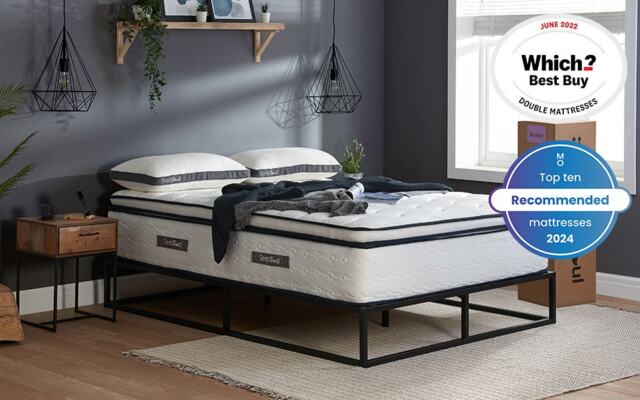 SleepSoul Space 2000 Pocket Memory Pillow Top Mattress King Size White 1