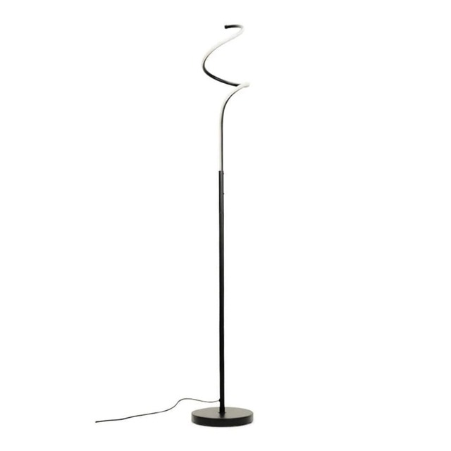 ValueLights Infinity Black Single Twist Integrated LED Floor Lamp Chrome