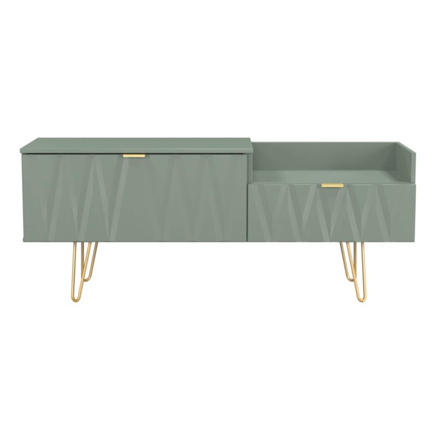 Dallas 2 Drawer 2 Level Media Unit in Reed Green (Ready Assembled) Green Reed Green