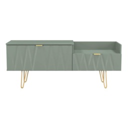 Dallas 2 Drawer 2 Level Media Unit in Reed Green (Ready Assembled) Green Reed Green