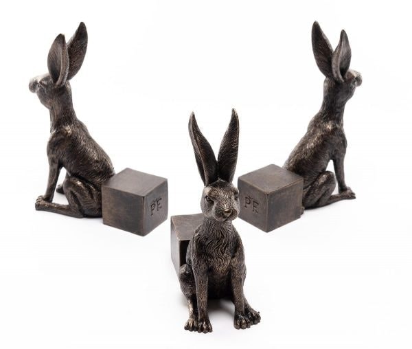 Large Sitting Hare Plant Pot Feet - Set of 3 Brown