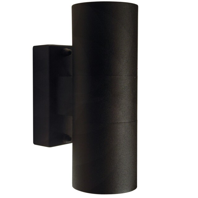 Nordlux Tin Outdoor Wall Light Black Metal Solar GU10 Sensor Weatherproof - Mains Powered, IP54 Black Black