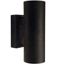 Nordlux Tin Outdoor Wall Light Black Metal Solar GU10 Sensor Weatherproof - Mains Powered, IP54 Black Black