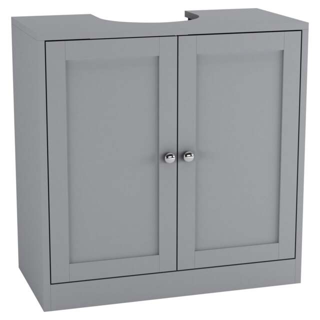 Under Sink Full Pedestal Basin Cabinet Cupboard Bathroom Storage Unit Grey 1