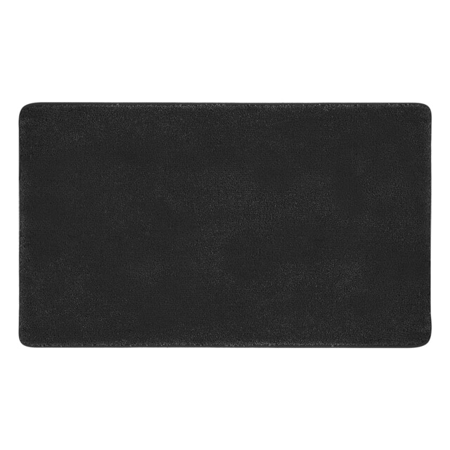 Marlow 50x80CM Non-Slip Washable Kitchen Floor Runner Rug Mat Black Black