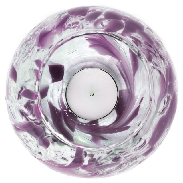 Milford Collection Tealight Holder April Birthstone Friendship Nightlight Amethyst Large