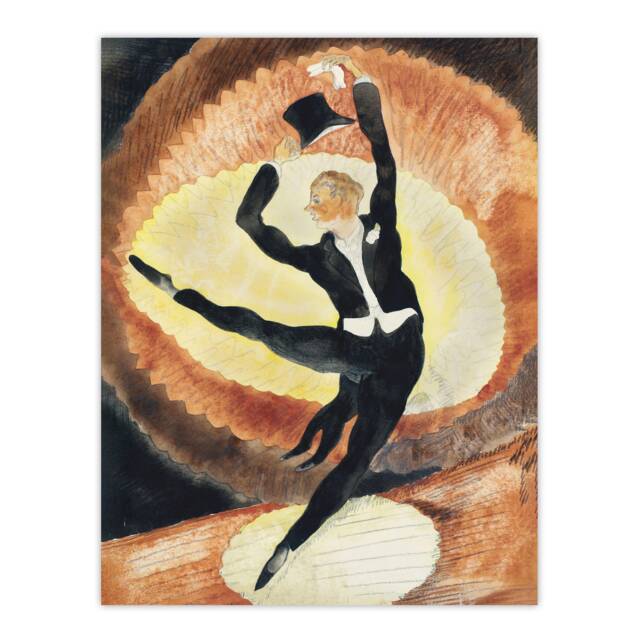 "Acrobatic Male Dancer with Top Hat Demuth Huge Wall Art Poster Print 24X32"""