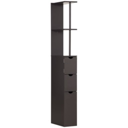 HOMCOM Tall Bathroom Storage Cabinet with Shelf and Drawers, Brown