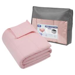 Harbour Housewares Weighted Blanket with Storage Bag - 6kg Weight Blanket Anxiety Stress Relief & Deep Sleep Calming Throw - Pink