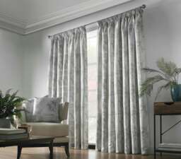 Fiji Pencil Pleat Curtains - Silver - 167 cm x 182 cm