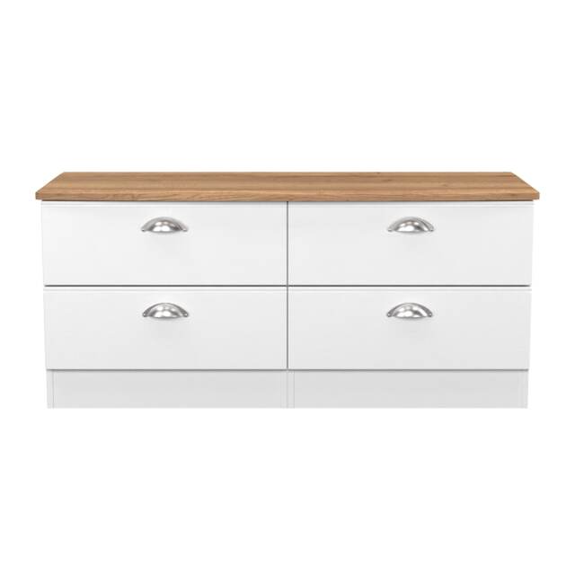Albert 4 Drawer Bed Box in White Ash & Riviera Oak (Ready Assembled) White White Ash & Riviera Oak