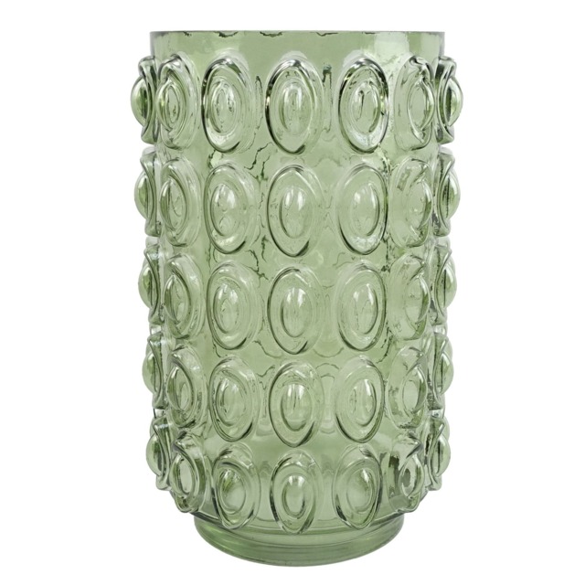 Glass Vase Green Retro Bubble Vase 30cm Botanik Green 30