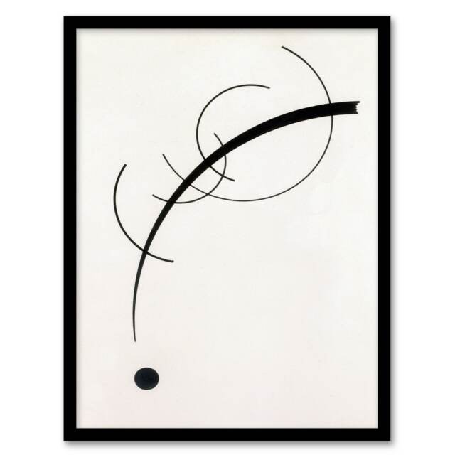 Wassily Kandinsky Framed Wall Art Print Free Curve to the Point Home Décor