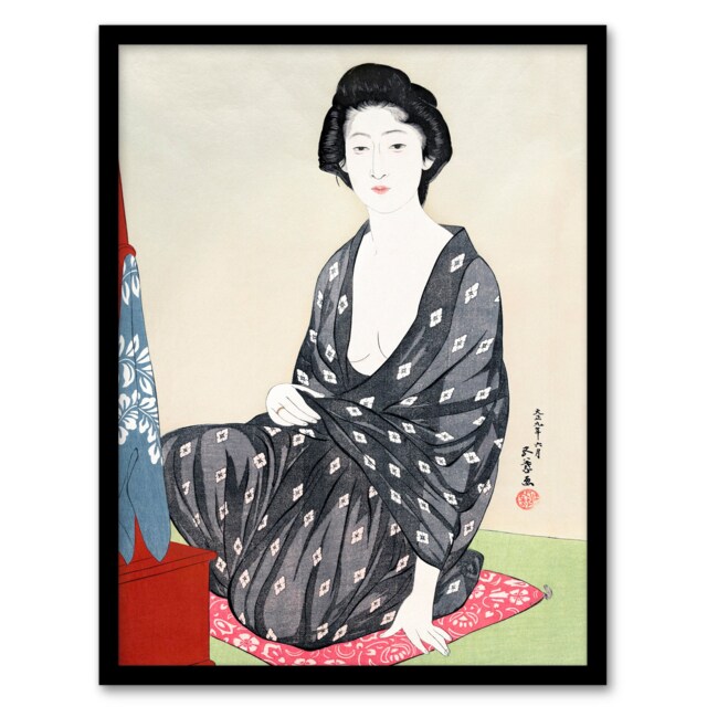 Goyo Hashiguchi Framed Wall Art Print Woman In Summer Clothing Home Décor