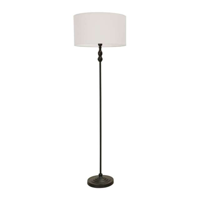 ValueLights Maggie Black Candlestick Floor Lamp White Shade and Bulb