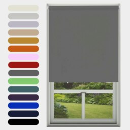 Blackout Roller Blind Charcoal Grey 60cm 210cm Drop Grey Dark Grey
