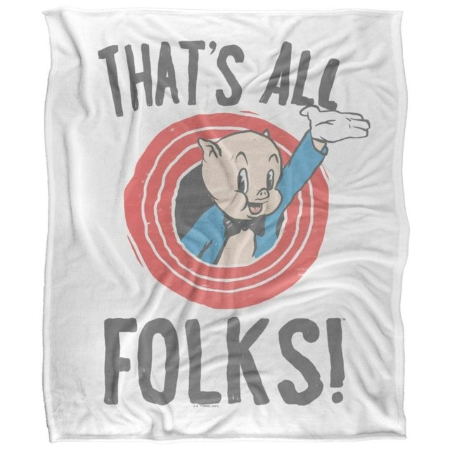 Looney Tunes Thats All Folks Porky Pig Blanket - Multicoloured - One Size
