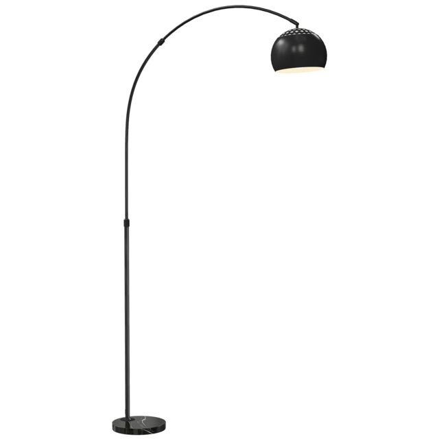 HOMCOM Arc Floor Lamp for Living Room, Free Standing Tall Lamp Black