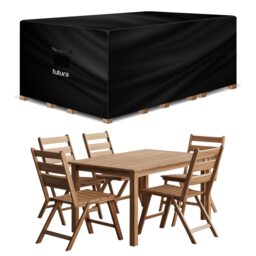 Futura Rectangular 150x90x75cm Waterproof Garden Furniture Cover 420D Black Black 150x90x75cm 1