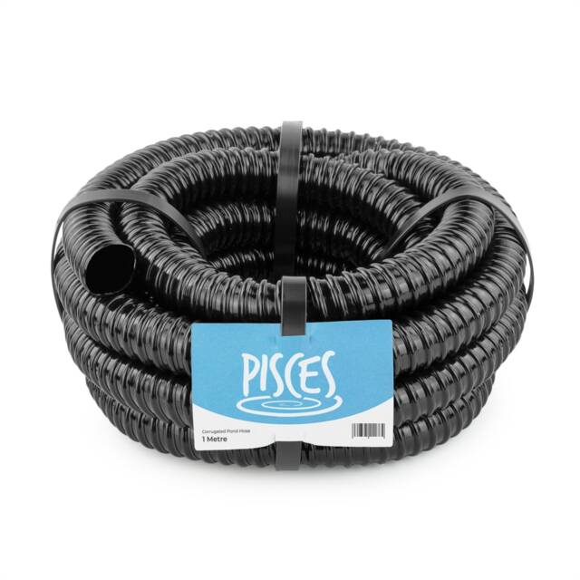 Pisces 20mm (0.75 inch) Black Pond Corrugated Flexible Hose Pipe - by the metre