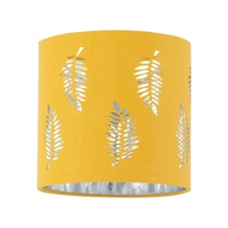 Fern - Ochre Cut Out 15.5cm Table Lamp Shade Yellow Silver Small 1