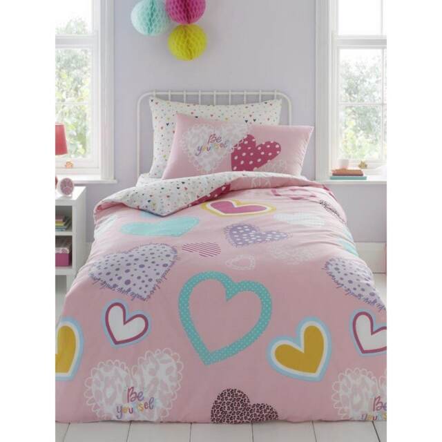 Gaveno Cavailia Hearts Duvet Cover Set Pink Pink/White/Blue Single 1