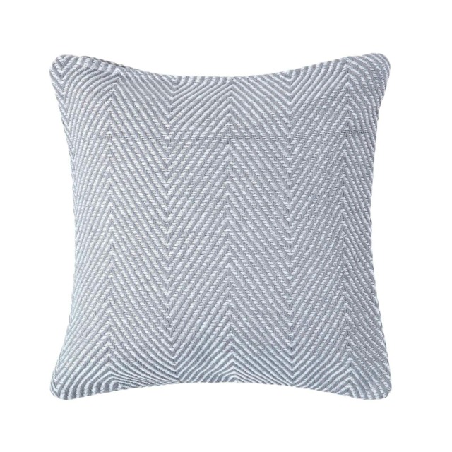 Homescapes Cotton Grey Halden Chevron Cushion Cover - 45 x 45 cm Grey Grey 45 x 45 cm