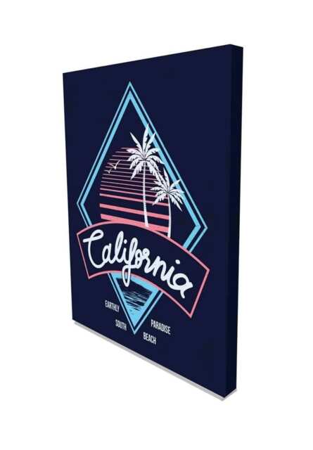 80's Style Vintage Retro California Slogan (Canvas Prints) Cream