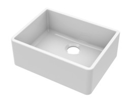 Balterley Single Rectangular Basin Bowl Butler Kitchen Sink - No Overflow & No Tap Hole White White 1