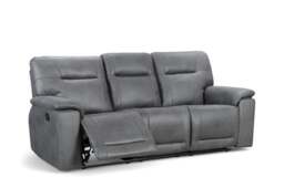 Faux Leather Grey 3 Seater Manual Recliner Sofa MURCIA