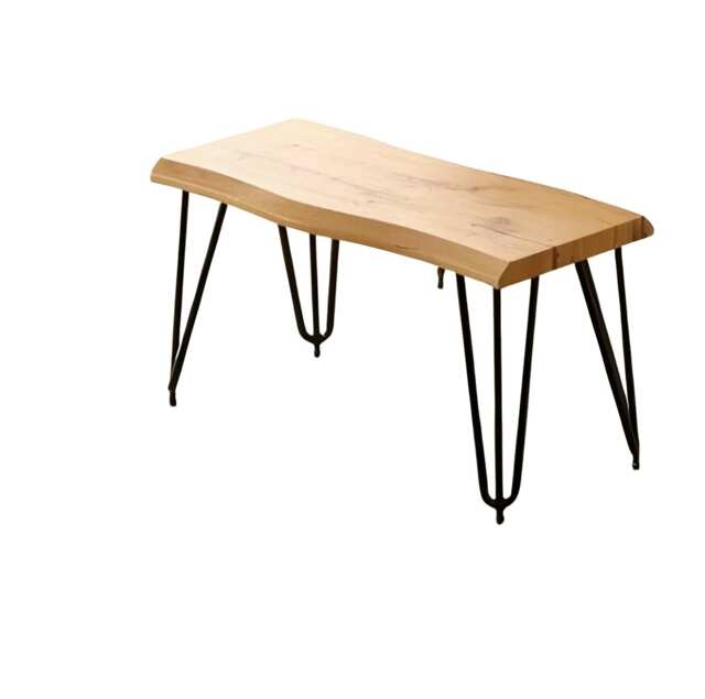 Wooden Bench With Metal Hairpin Legs for Dining Room, Work, or Study Brown
