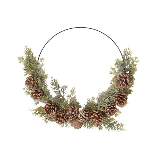 Homescapes Pinecone & Green Fir Wire Christmas Wreath