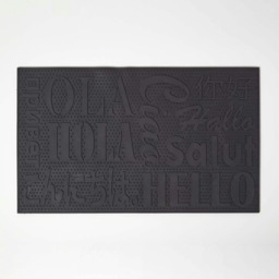 Homescapes Black PVC Welcome Door Mat
