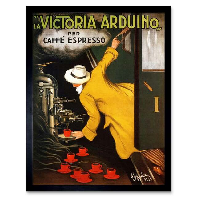 "Cappiello 1922 Advert Coffee Victoria Arduino 12x16"" Framed Wall Art Print"