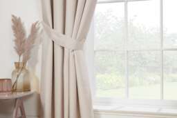 Eclipse - 100% Blackout Thermal Self-Lined Curtains - Eyelet - 100% Polyester (Natural, Tie Backs 26''(Pair)) Cream Cream