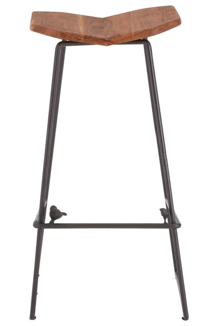 Slim Metal Legs Bar Stool, Distressed Elm Wood Seat Modern Bar Stool For Kitchen, Unique Luxury Bar Stool Cream
