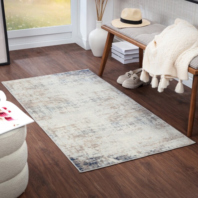 LIVABLISS Roma-Abstract Gray Modern Marble Rug 80 x 150 cm Grey Blue Brown