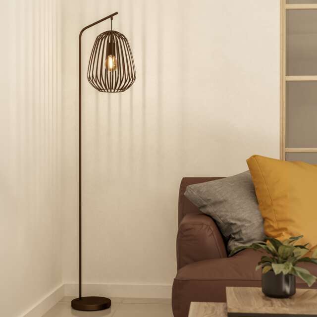 EGLO Espinal Bronze Steel Caged Style Contemporary Floor Lamp