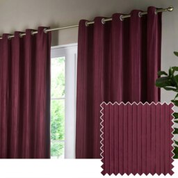 Paoletti Corinthian Velvet Room Darkening Merlot Eyelet Curtains (W)117cm x (D)137cm cm Multi