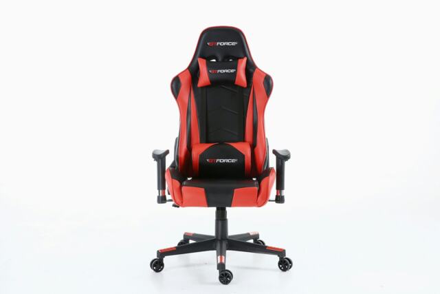 Pro FX Reclining Sports Racing Office Desk Faux Leather Gaming Chair (Red)