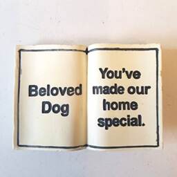 "Beloved Dog Memorial Stone - Grave Book Marker - ""Beloved Dog"""