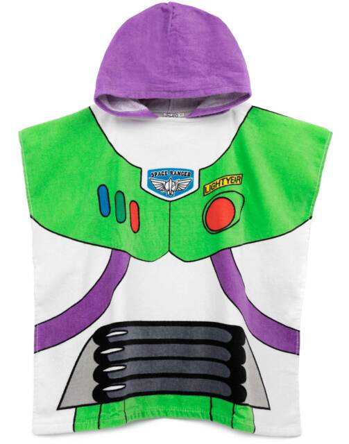Disney Pixar Toy Story Buzz Lightyear Towel Poncho For Kids Boys Girls Space Ranger Character Bath Swimwear Beach Towel With Purple Hood One Size