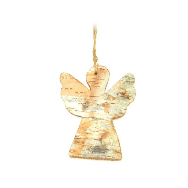 Christmas Tree Ornaments Wooden Aesthetic Hanging Decorations Assorted Shapes 4Pcs