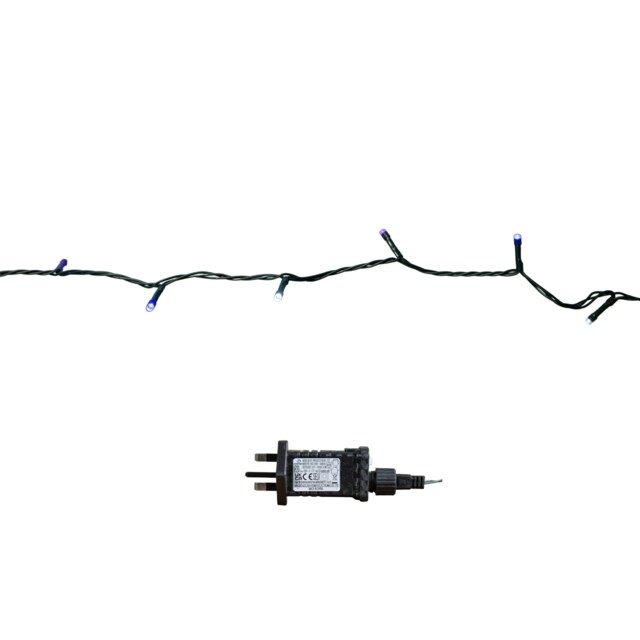 28.7m 360 LED SupaBrights Christmas String Lights with Timer in Blue, Purple & White