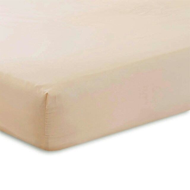"Percale 10"" Fitted Sheet 180 Thread Count - Light Brown - Double Brown Double"