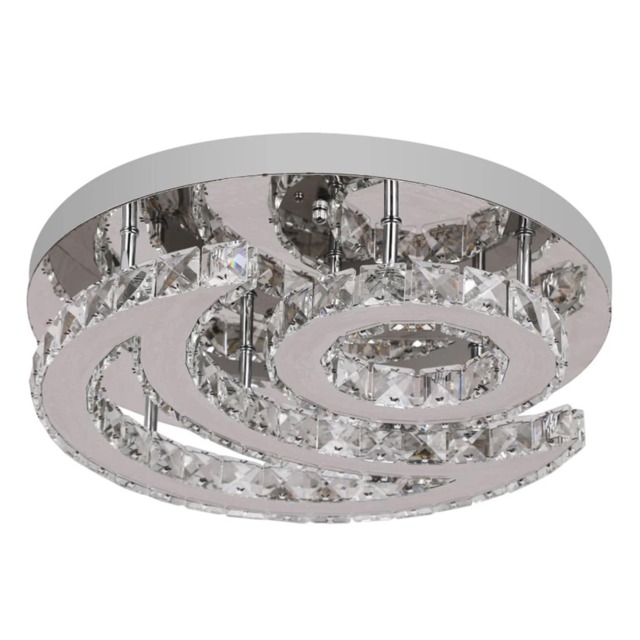 Crystal Chandelier LED Silver Ceiling Light Cool White 40cm