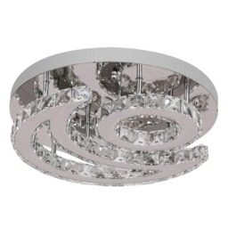 Crystal Chandelier LED Silver Ceiling Light Cool White 40cm